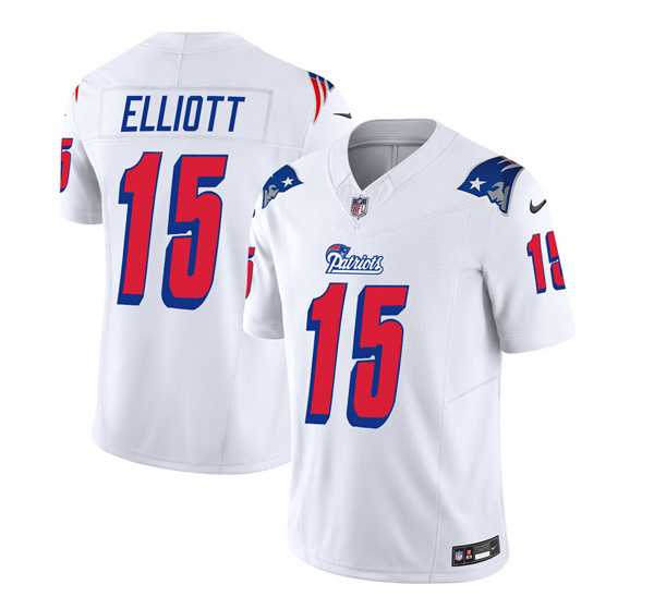 Men & Women & Youth New England Patriots #15 Ezekiel Elliott White 2023 F.U.S.E. Vapor Limited Jersey->new england patriots->NFL Jersey